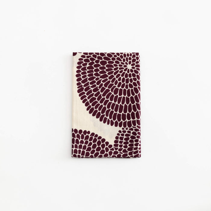 Tenugui - Burgundy Large Chrysanthemum (Fall Pattern) | Tortoise General Store