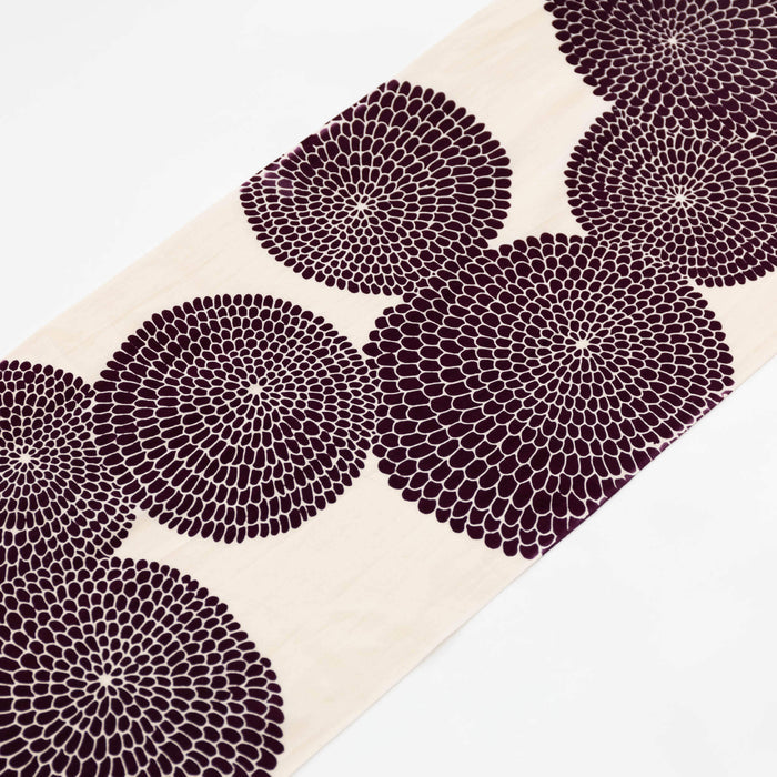 Tenugui - Burgundy Large Chrysanthemum (Fall Pattern) | Tortoise General Store
