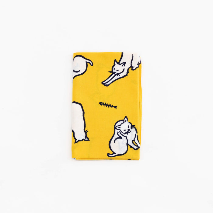 Tenugui - Cats on Yellow | Tortoise General Store