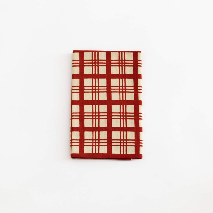 Tenugui - Red Masu Lattice | Tortoise General Store