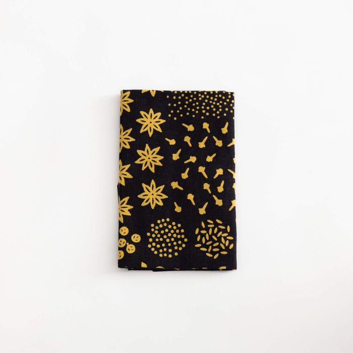 Tenugui - Yellow Spices on Black | Tortoise General Store