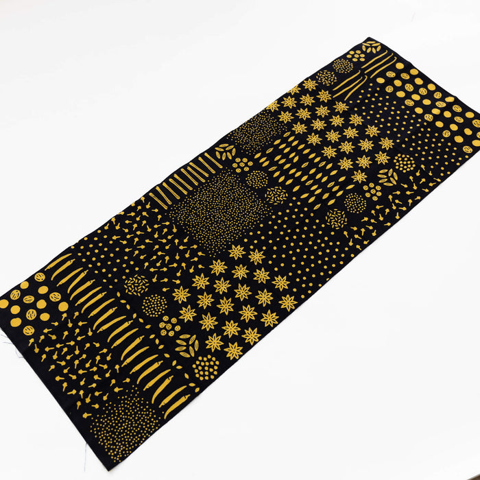 Tenugui - Yellow Spices on Black | Tortoise General Store
