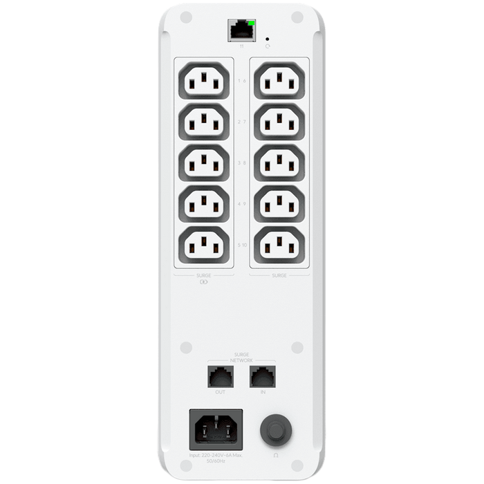 Ubiquiti UPS-Tower-EU UniFi managed 1kVA uninterruptible power supply with 5 surge-only outlets and 5 software-resettable surge and backup devices - image 4