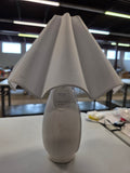 Wavy Shade Collection with Ceramic Base Table Lamp White - Threshold™  AS-IS PICKUP ONLY