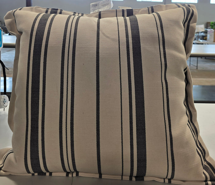 Woven Stripe Deep Patio Pillow  Black/Ivory - Threshold™ PICKUP ONLY