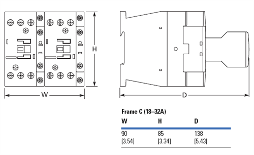 Eaton XTCR018C21D 18 AMP Reversing Contactor